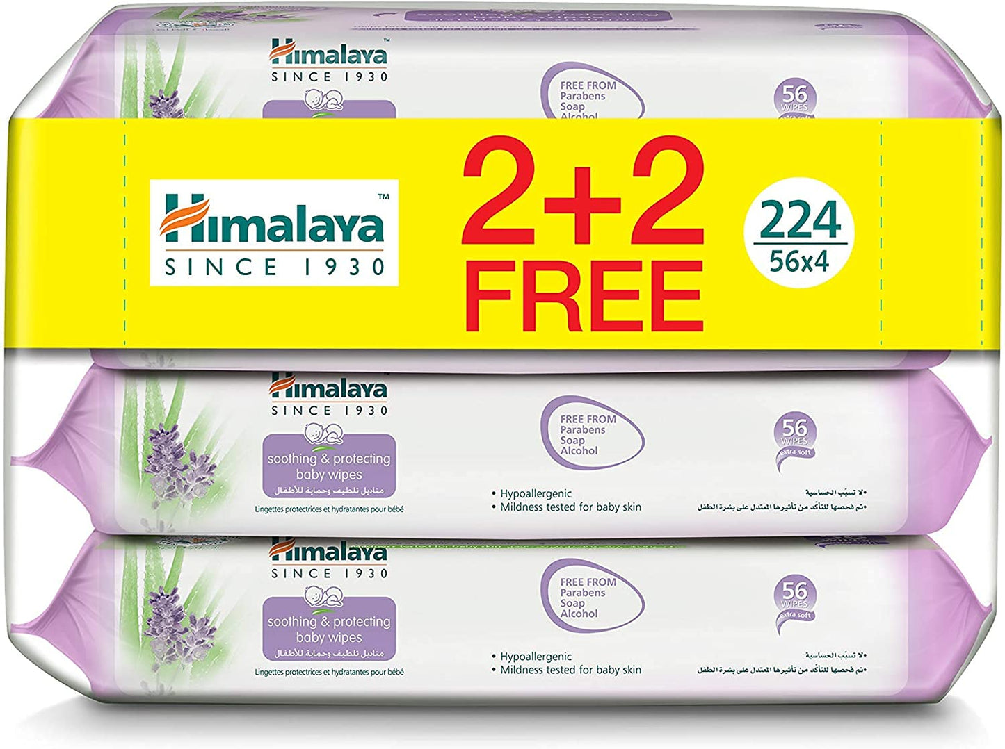 Himalaya Since 1930 Soothing & Protecting Baby Wipes Alcohol & Paraben Free for Sensitive Skin - 224 Wipes