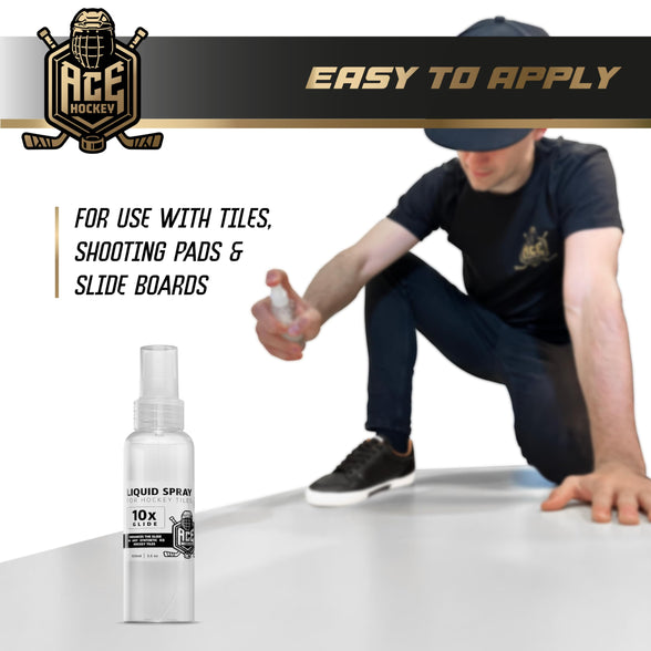 ACE HOCKEY Liquid Spray for Hockey Tiles - Shooting Pads - Synthetic Ice - 10X Effortless Glide (Pack of 1)