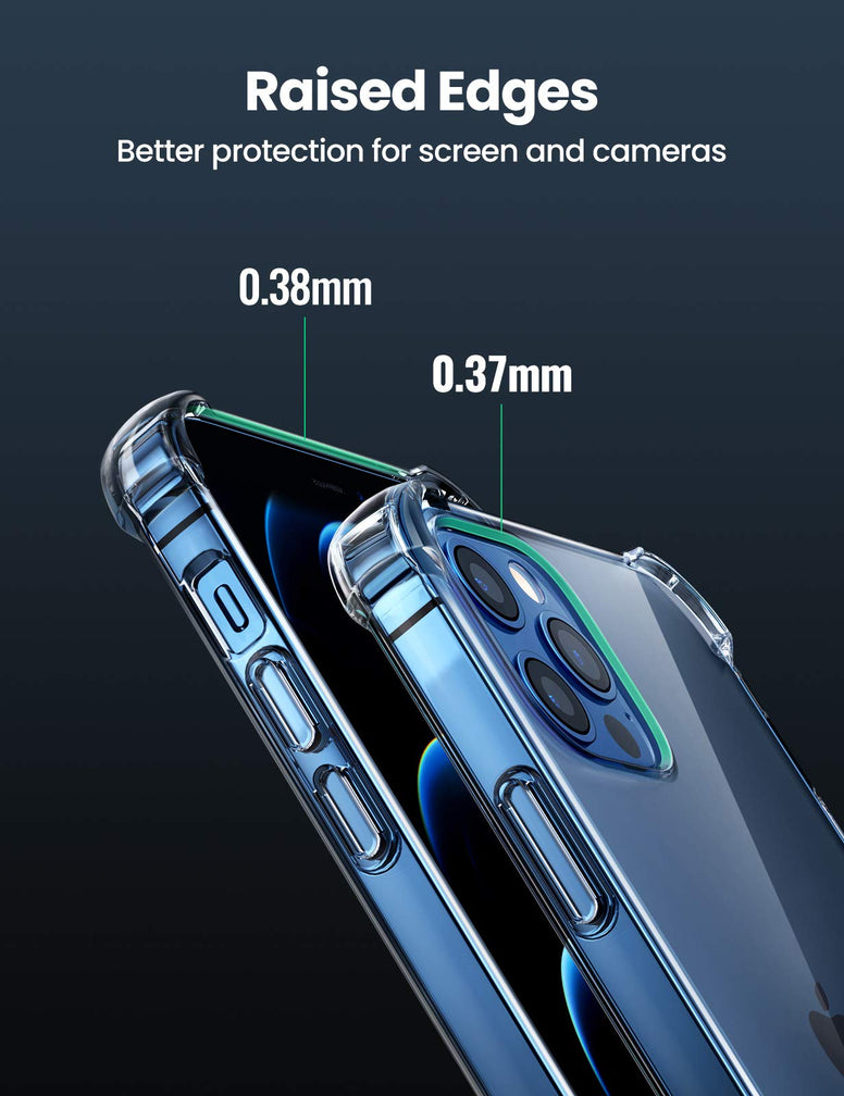 UGREEN Clear iPhone 12 Case, iPhone 12 Pro Case 6.1 inch Ultra Slim Thin Case, TPU Material with 4 Corners Bumper, Shockproof Case Soft Scratch-Resistant Anti-Drop Cell Phone Cover For iPhone 12/12Pro