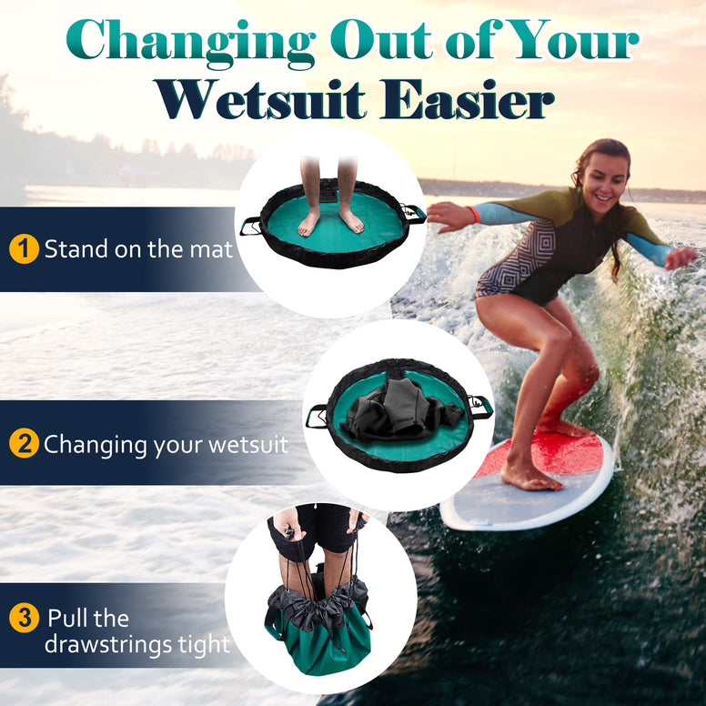 Wetsuit Change Mat, Beach Changing Surf Storage Bag with Shoulder and Handle Strap for Swimming Diving Surfing and Outdoors Sports Accessories