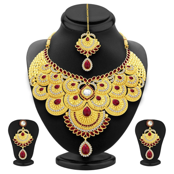 Sukkhi Elegant Gold Plated AD Necklace Set For Women