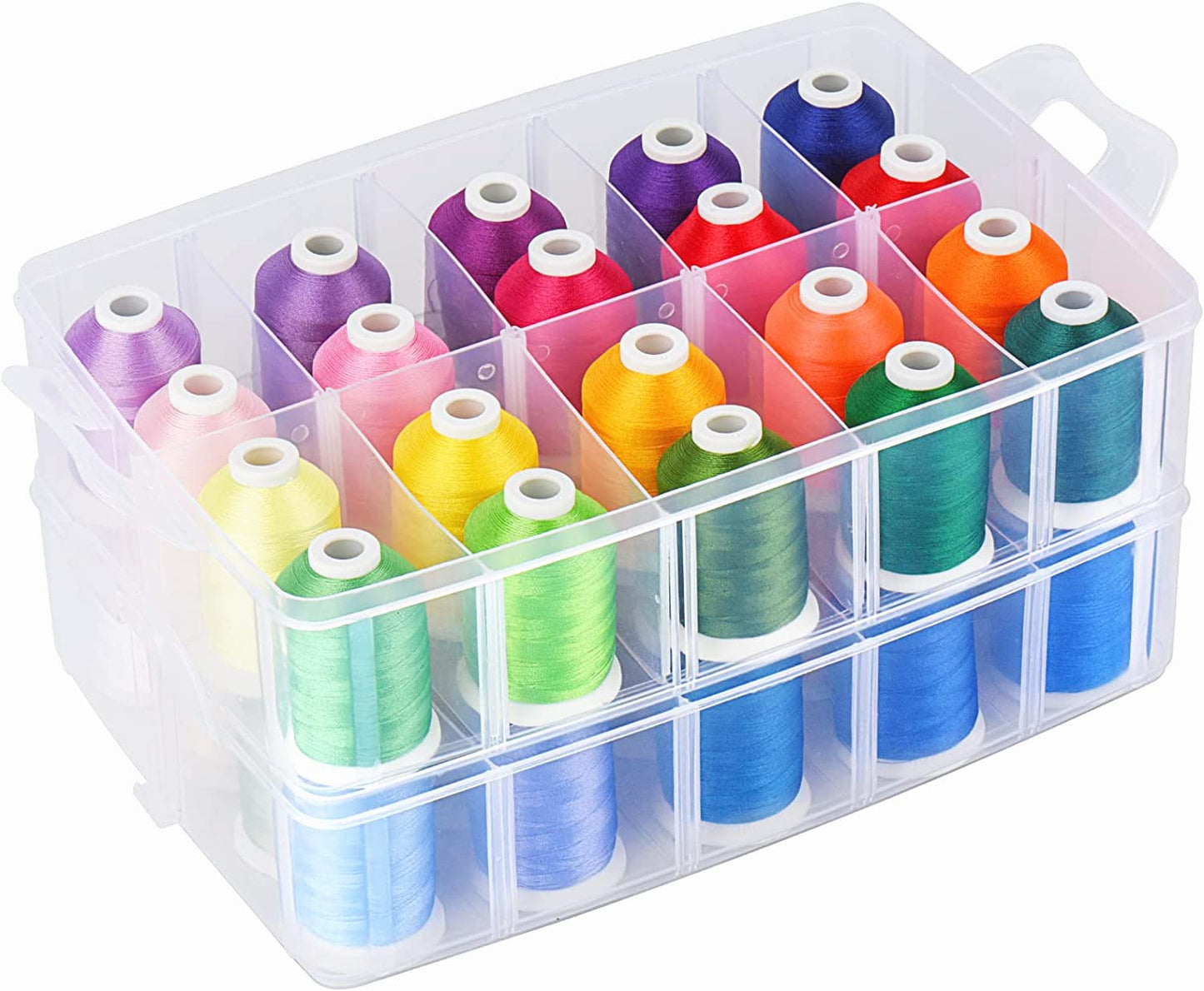 (40C With Storage Box) - Polyester Embroidery Machine Thread 40 Colours (40C with Storage Box)