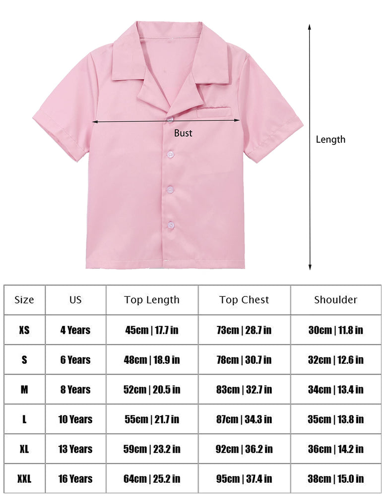 amxjxma Boys Short Sleeve Button Down Shirt Badman Pink Shirt Casual Costume Cosplay