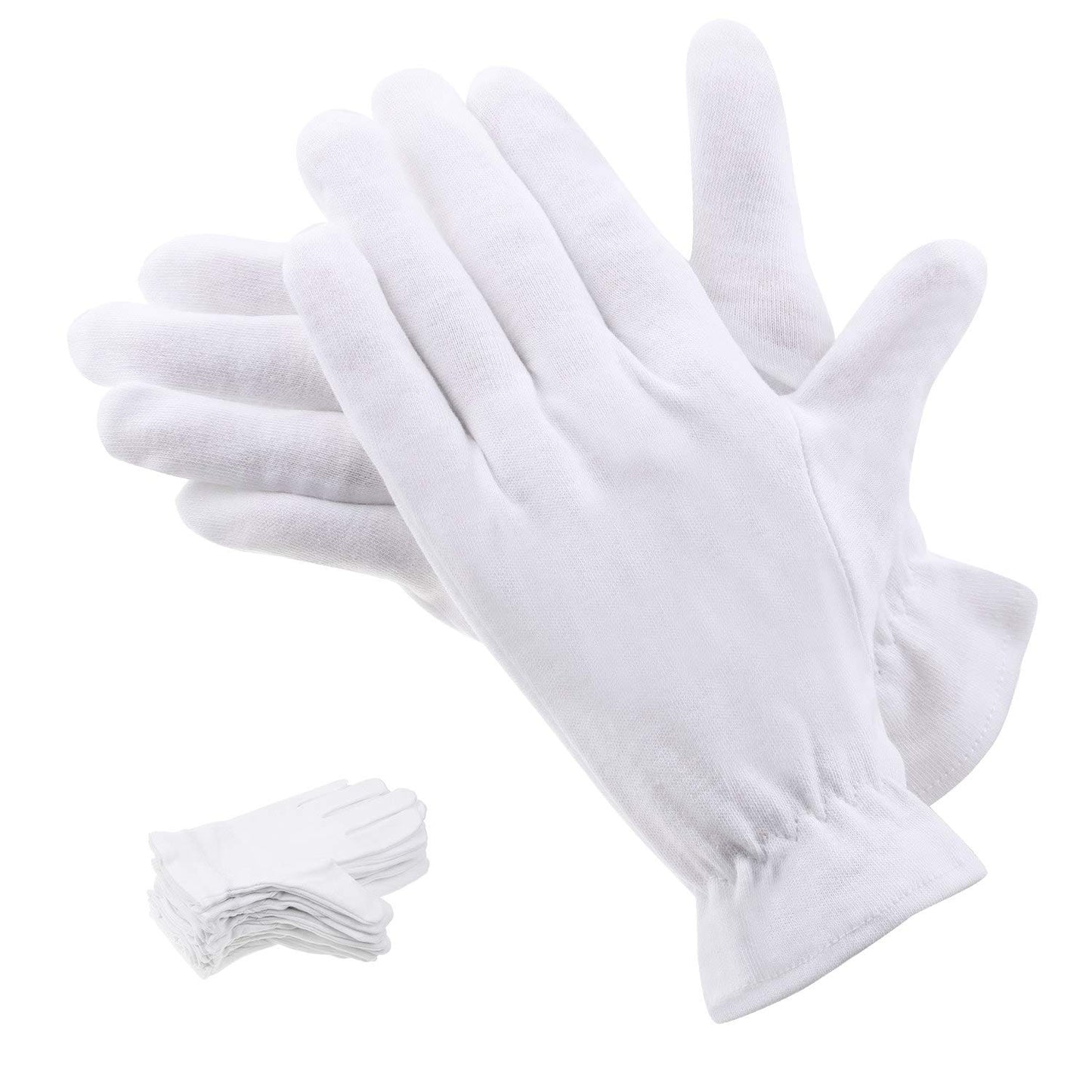 100% Cotton Gloves for Eczema, Selizo 10 Pairs White Cotton Gloves for Women Dry Hands, Moisturizing Cosmetic Night Gloves for Eczema, Dry Hands Moisturizing, Sensitive Irritated Skin Spa Therapy Secu