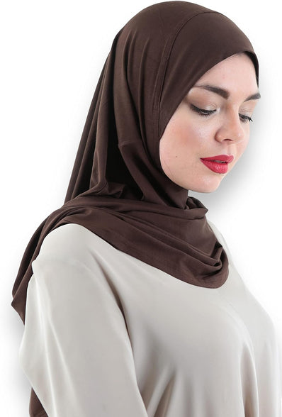 Avanos Easy Wear Soft Hijab for Women, Instant Hijab Long Scarf, Jersey Turbans Prayer Muslim Abayas Dress Clothes Jilbab