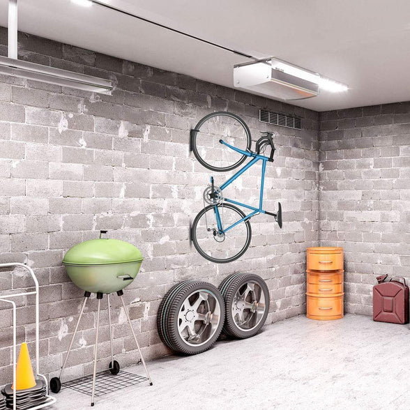 Dirza Bike Wall Mount Rack with Tire Tray - Vertical Bike Storage Rack for Indoor,Garage,Shed - Easy to install - Great for Hanging Road ,Mountain or Hybrid Bikes - Screws Included - 1 Pack