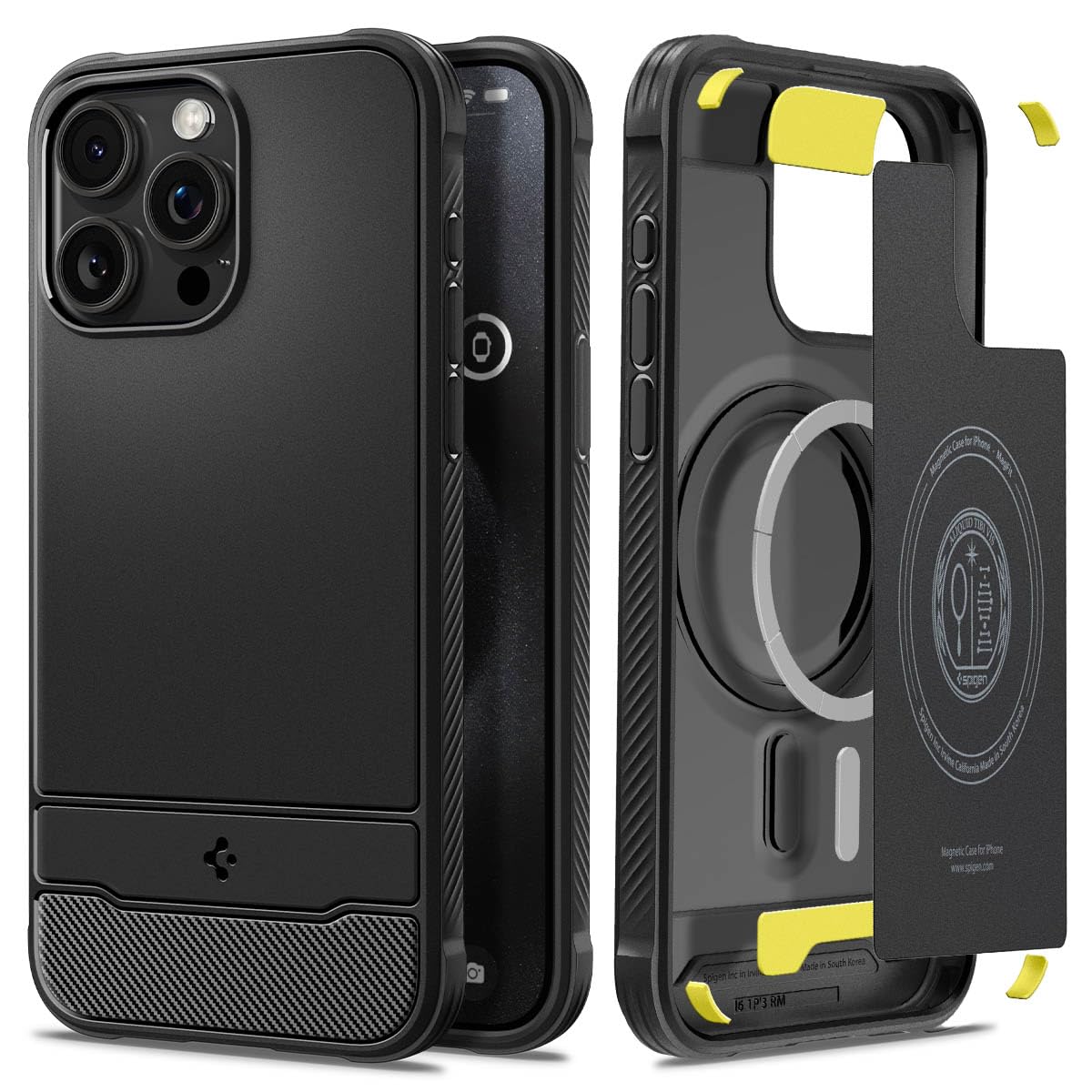 Spigen Rugged Armor MagFit for iPhone 15 Pro case cover (2023) MagSafe compatible - Matte Black