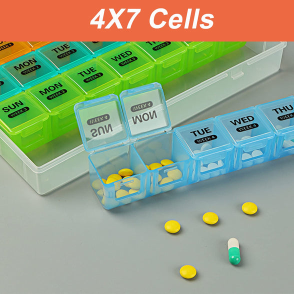 Wotermly Monthly Pill Organizer 1 Time a Day with DustProof Case, Extra Large 4 Weeks Pill Box Once a Day, 28 Days Pill Container 1 Per Day, Weekly Vitamin Case, Daily Medicine Organizer for Fish Oil