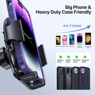 Miracase Car Phone Holder, 4-in-1 Mobile Holder for Car, Phone Holder Car for Dashboard & Air Vent & Windshield, Compatible with iPhone 14 Pro Max 13 12 11, Samsung S23, Xiaomi, Google and More