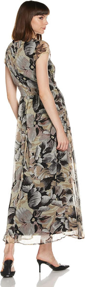 Styleville.in Women's Polyester Fit and Flare Maxi Casual Dress