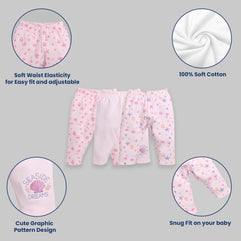 Baby Go Baby Girl's Cotton Solid Pajama Set Pack Of 3(0-3M)