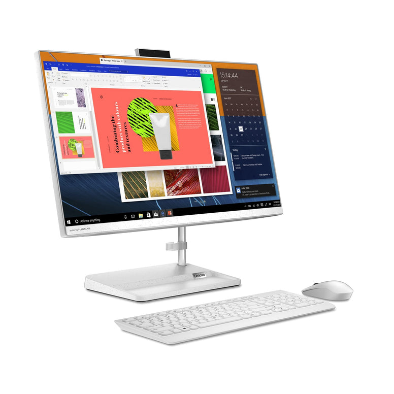 Lenovo IdeaCentre AIO3 24ALC6 desktop PC with AMD Ryzen 5-5500U, Integrated AMD Radeon Graphics, 23.8" FHD display, 8GB RAM, 512GB SSD,Windows 11, White -[F0G100HFAX]