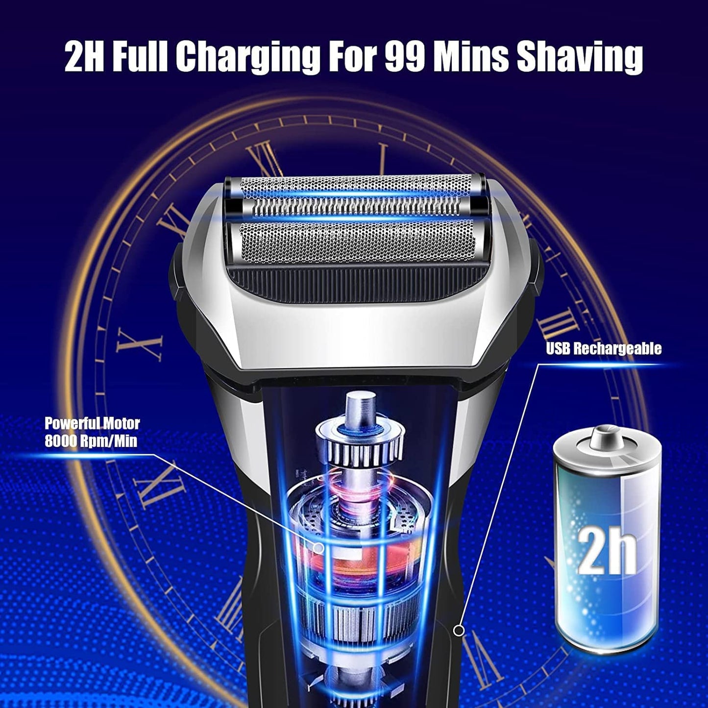 Electric Shavers Men, MAKINGTEC Wet & Dry Men's Electric Shaver, Cordless Foil Razor with USB Charging and Pop-Up Trimmer, IPX7 Waterproof Shaver Electric Razor Shavers for Men, Best Gifts for Men