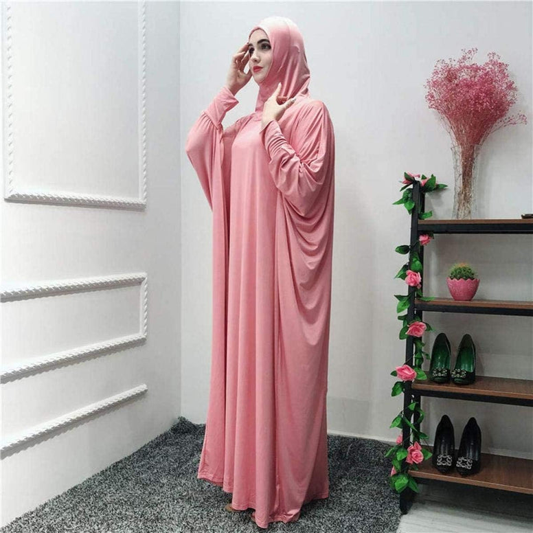 Women's Muslim Abaya Dress Prayer Dress Islamic Headdress Maxi Robe Dubai Kaftan，Hijab Full Length Dress