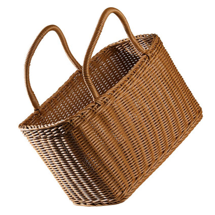 Didiseaon Baskets Wicker Storage Basket Household Storage Basket Picnic Basket Woven Basket with Handle Utility Basket Plastic Storage Bins