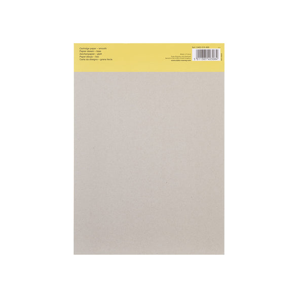 Daler-Rowney Smooth 130 gsm A4 Cartridge Drawing Paper Pad, Glued 1 Side, 30 Natural White Sheets, Ideal for Professional Artists and Students