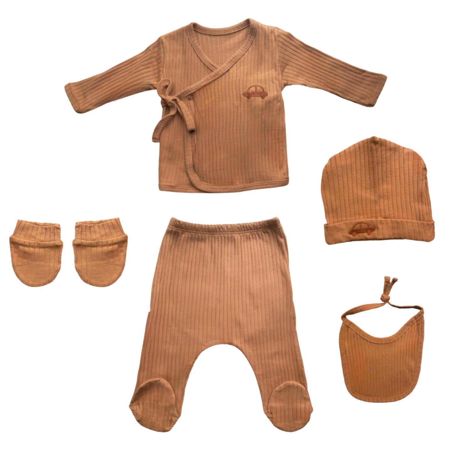 MYWELOVE Newborn Essentials Unisex Baby Cozy Layette Gift Set | 0-3-6 Month Cute Unisex Baby Clothing Gift Bundle