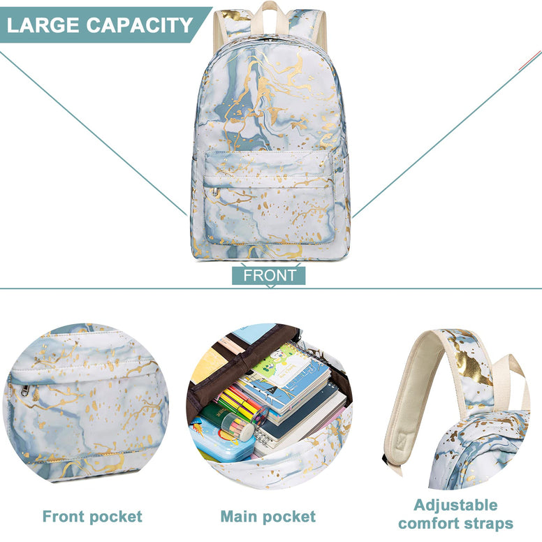 LEDAOU School Backpack Girls Kids Backpack School Bag Teenager School Backpack for Children School Bag Sets with Lunch Bag and Pencil Case