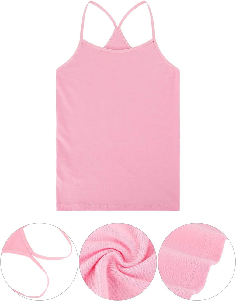 3 Pieces Girls Dance Tank Top Sleeveless Racerback Camisole Undershirts Girl Dancewear for Ballet Dance