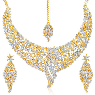 Sukkhi Wedding Jewellery Austrian Diamond Choker Necklace Set For Women