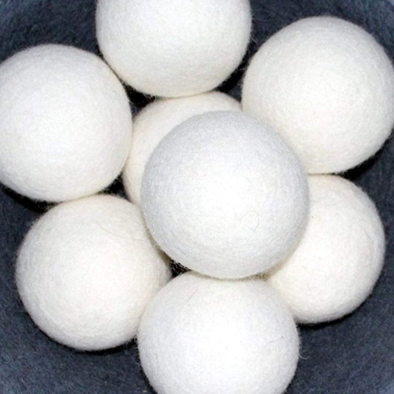 6Pcs 7CM Wool Balls Clothes Dryer Laundry Eco Friendly Softener Dehumidification Decrease Drying Time Washing Reusable Static Free