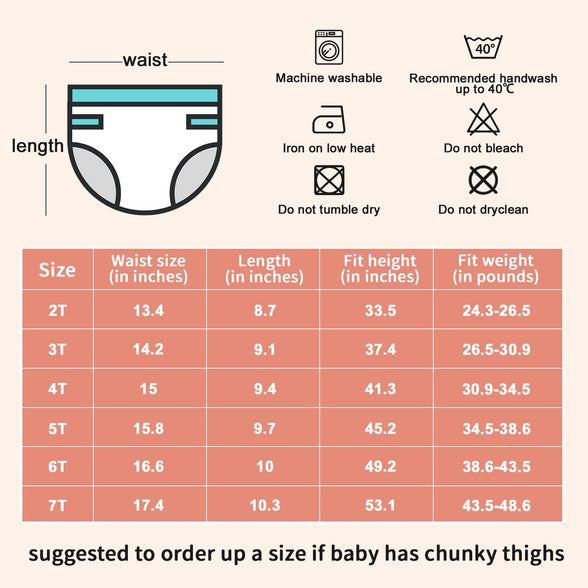 MooMoo Baby Potty Training Underwear for Boys 7 Packs Absorbent Toddler Training Pants for Girls 6T