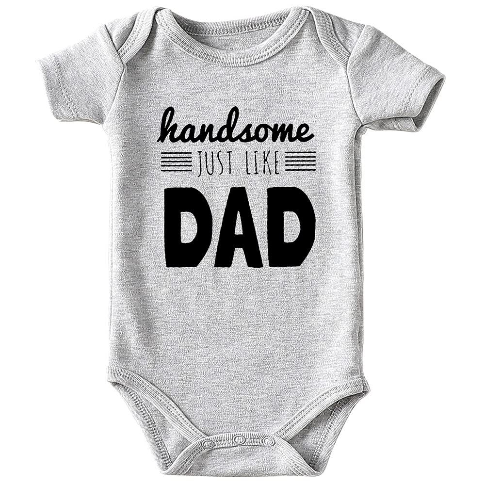 shlrzy Handsome just Like dad Newborn Baby boy Clothes Unisex Funny Baby Bodysuits for Girls (3-6 Months)