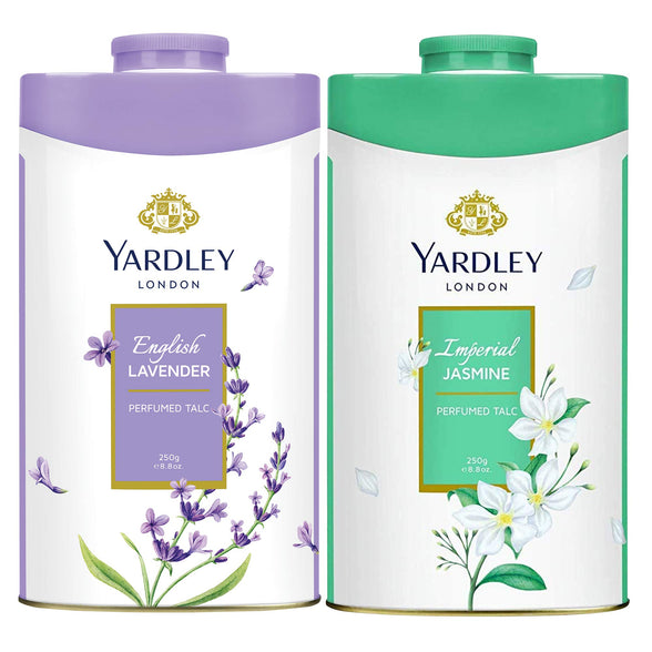 Yardley London Twin Talc Floral (2 X 250 gm) English Lavender + Imperial Jasmine