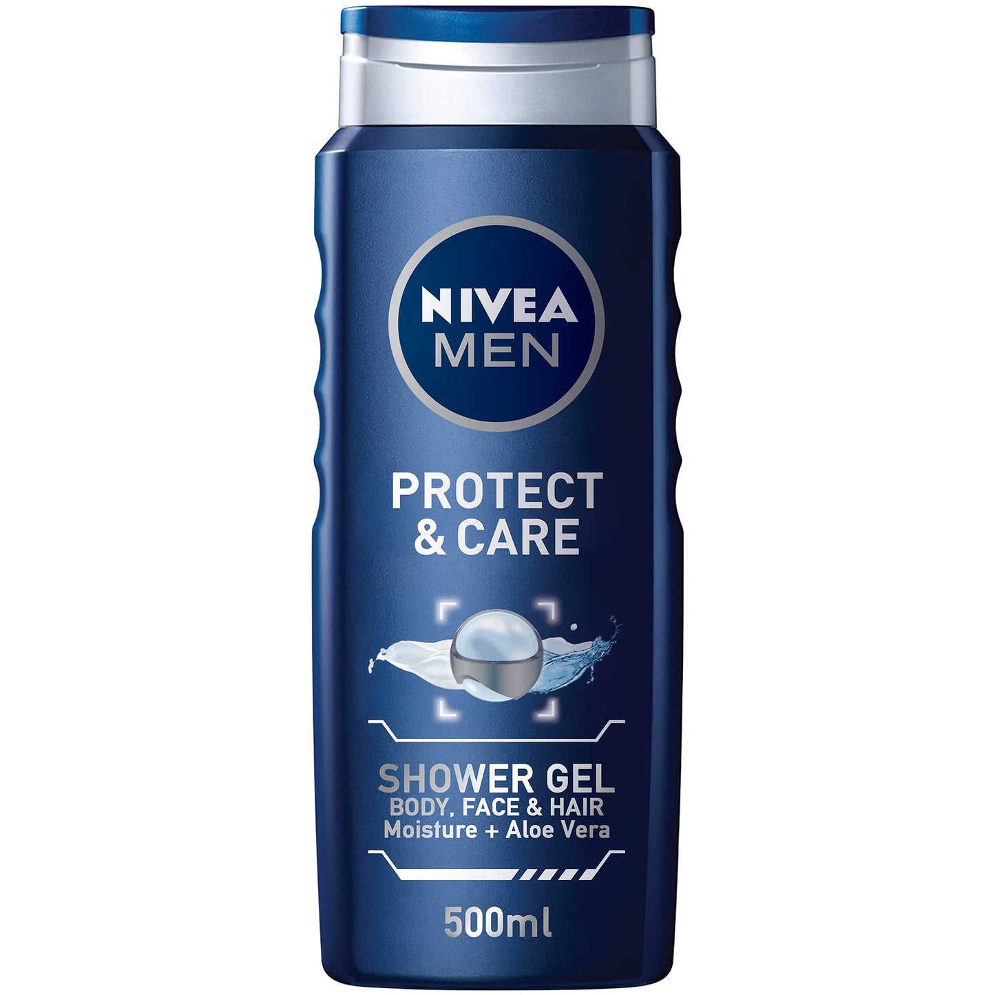 NIVEA MEN 3in1 Shower Gel Body Wash, Protect & Care Aloe Vera Masculine Scent, 500ml