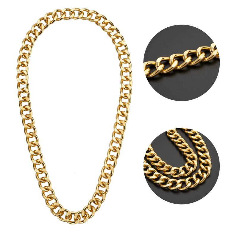 Gold Necklace Chain with Dollar Sign, 18K Gold Plated Hip Hop Chain Necklace Pendant for Men