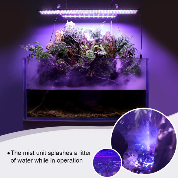 hygger Mist Maker with LED Light, Funny Fish Tank Accessories Decoration Mini Fogger for Reptile Terrarium Indoor Fountain Planted Tank Aluminium