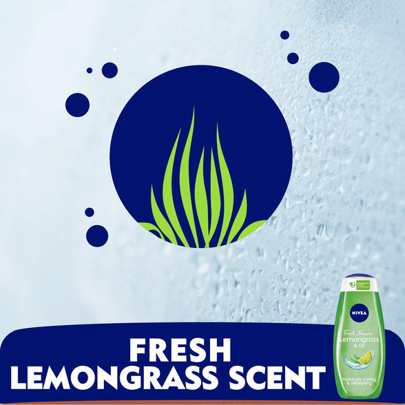 NIVEA Shower Gel Body Wash, Lemongrass & Oil Caring Oil Pearls Lemongrass Scent, 500ml