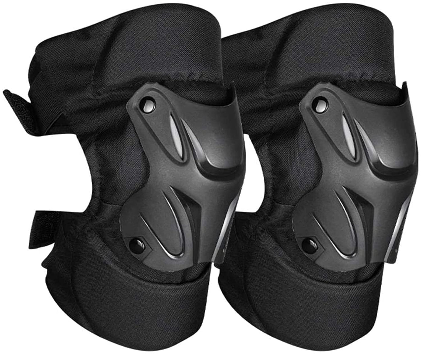Knee Pads, Adult Adjustable Knee Cap Pads Cycling Knee Brace and Elbow Guards, Protector for Bike Motorcycle Cycling Racing Outdoor Active Knee Protector Gear (1 Pair - Black)