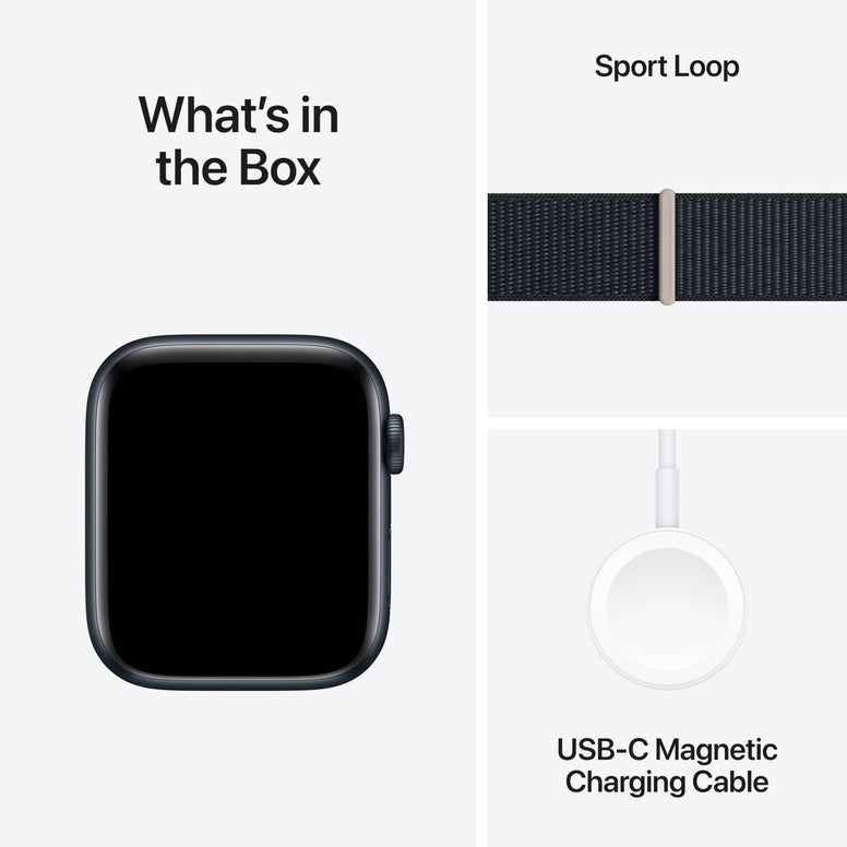 New Apple Watch SE (2nd Gen, 2023) [GPS 40mm] Smartwatch with Midnight Aluminum Case with Midnight Sport Loop One Size. Fitness & Sleep Tracker, Crash Detection, Heart Rate Monitor, Water Resistant