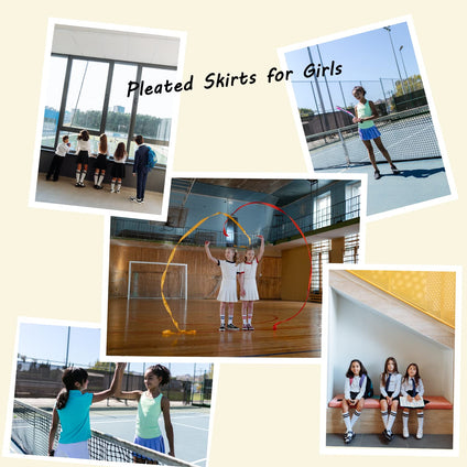 DOOVID School Uniform Skirts for Girls Kids Tennis Skirt Girl's Pleated Skirt Student 6-12 Years Mini Short Skirts