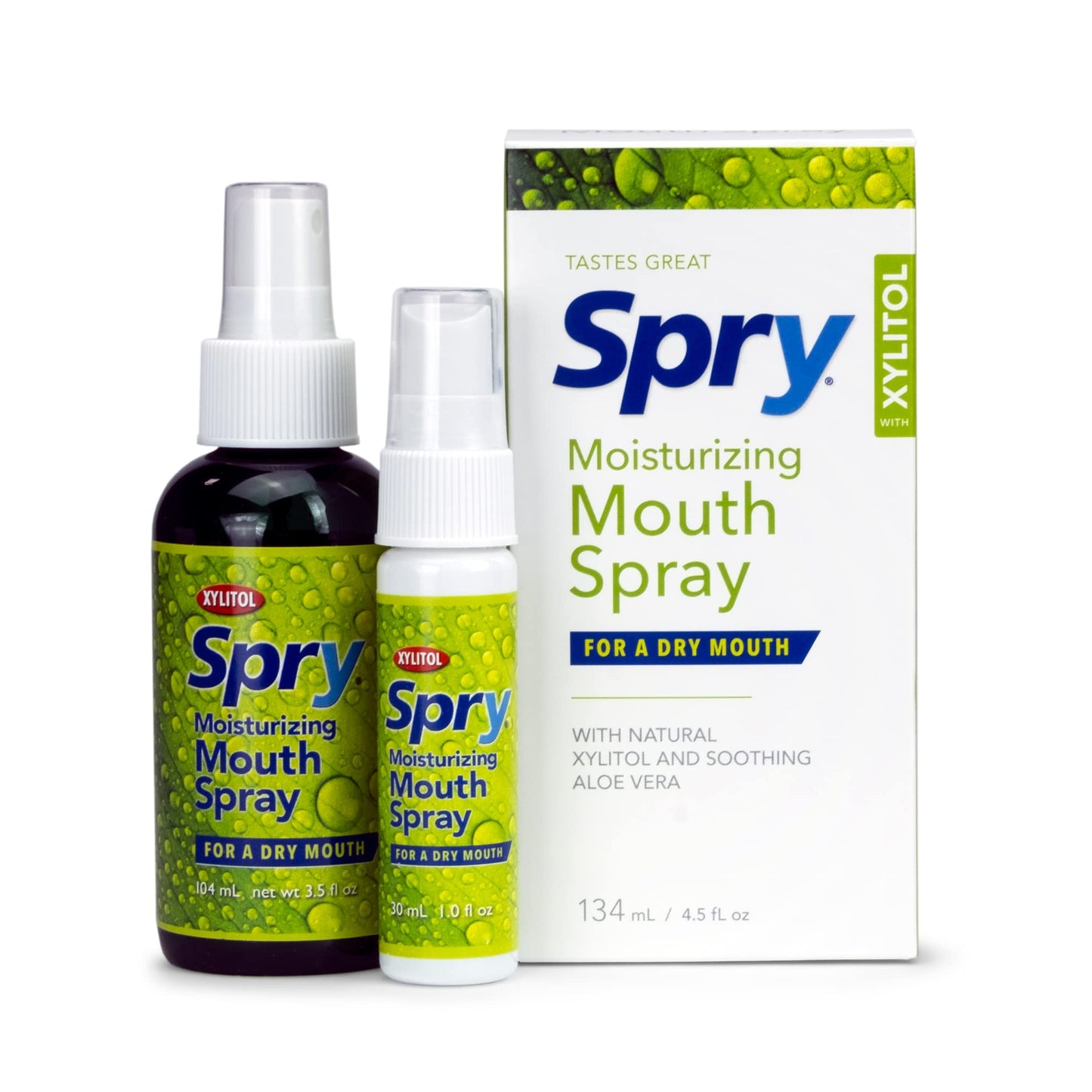 Spry Xylitol Moisturizing Bad Breath Mouth Spray, Bad Breath Treatment Oral Breath Spray with Natural Spearmint, 4.5 fl.oz.