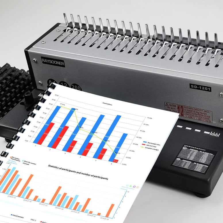 Rayson SD-1201 Comb Binding Machine 21 Hole Comb Ring Book Binding Machine, 200 Sheets Binding capacity & 12 Sheets Punching capacity