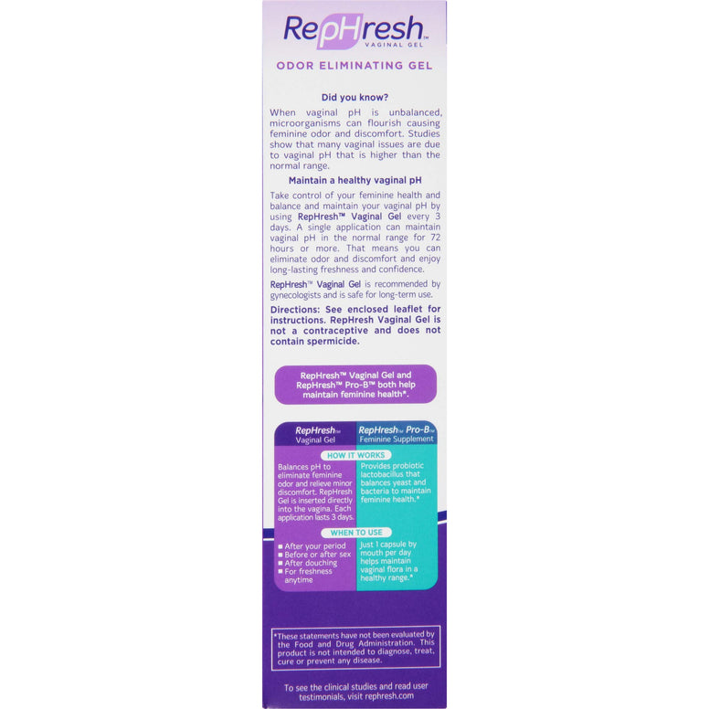 RepHresh Vaginal Gel, 0.07 Oz, 4 Count