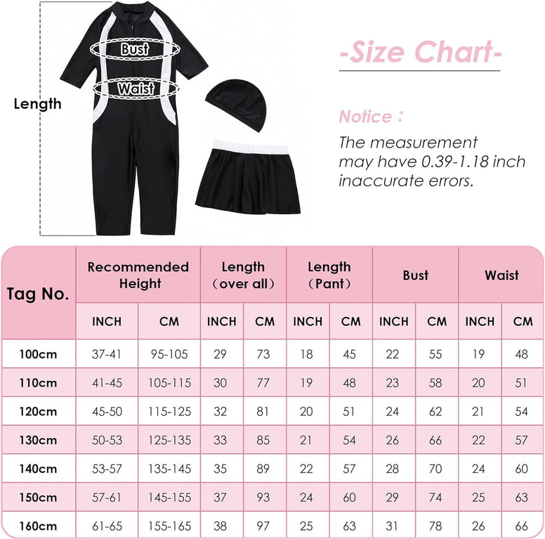 Maeau Muslim Swimsuit for Kids Girls Full Cover Islamic Bathing Suit Hijab Burkini Swimwear