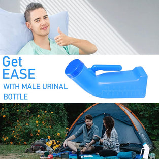 Urinal Bottle Male Urinals Portable Urine Bottle with Screw Lid 1200 ml Plastic Pee Bottles for Men