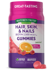 Nature's Truth Hair, Skin, Nails Natural Fruit Flavored Gummies, 80 Count