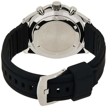 SEIKO Men's SSB325 Analog Display Japanese Quartz Black Watch, White, White, Chronograph