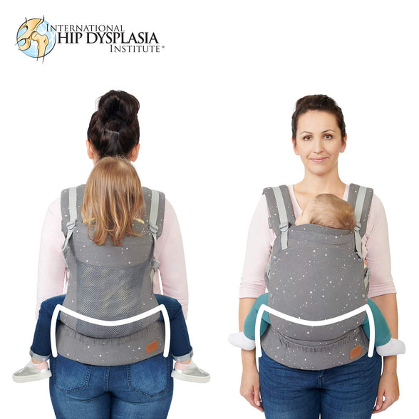 kk Kinderkraft Huggy Baby Carrier, Back Carrier, Belly Carrier for Infants and Toddlers, Baby Carrier, Children's Carrier, Ergonomic, Adjustable, Cotton, Compact Sizes, from 3 Months to 20 kg, Grey