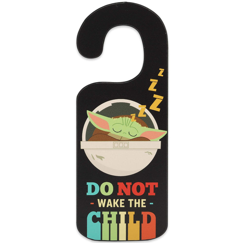 Open Road Brands Disney Star Wars: The Mandalorian Baby Yoda Double Sided Reversible Door Hanger - Do Not Wake The Child and Stronger Than You Think