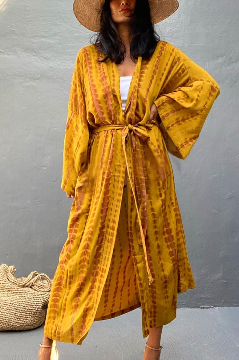 YouKD Summer Long Kaftan Dress Bohemian Roomy Beach Robe Cover Up Plus Size Dress for Women