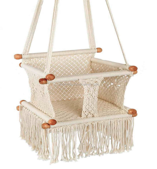 Swing Chairs-Handmade Swing-Baby Swing Chair-Toddler Swing-Indoor Swing-Hammock Chair-Baby Hammock-Outdoor Swings (Natural)