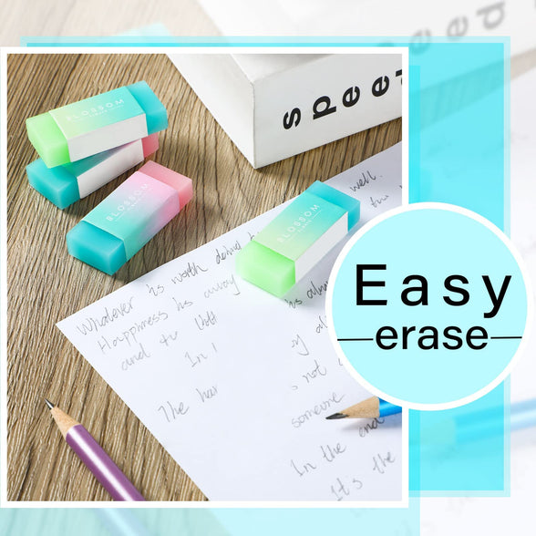 30 Pcs Cute Rubber Erasers, Colored Kawaii Erasers, Pencil Eraser for Kids Drawing Writing Aesthetic Jelly Erasers, Office School Supplies Students Artist Erasers for Drawing, Sketch, Writing