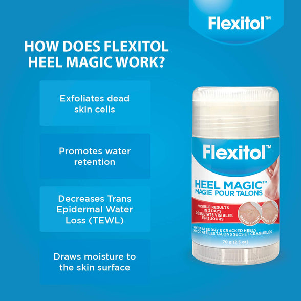 Flexitol Heel Magic For Dry Skin or Rough Heels with Shea Butter & Vitamin E, 2.5 Ounce