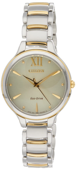 Citizen Womens Solar Powered Watch, Analog Display And Solid Stainless Steel Strap Em0554-82X