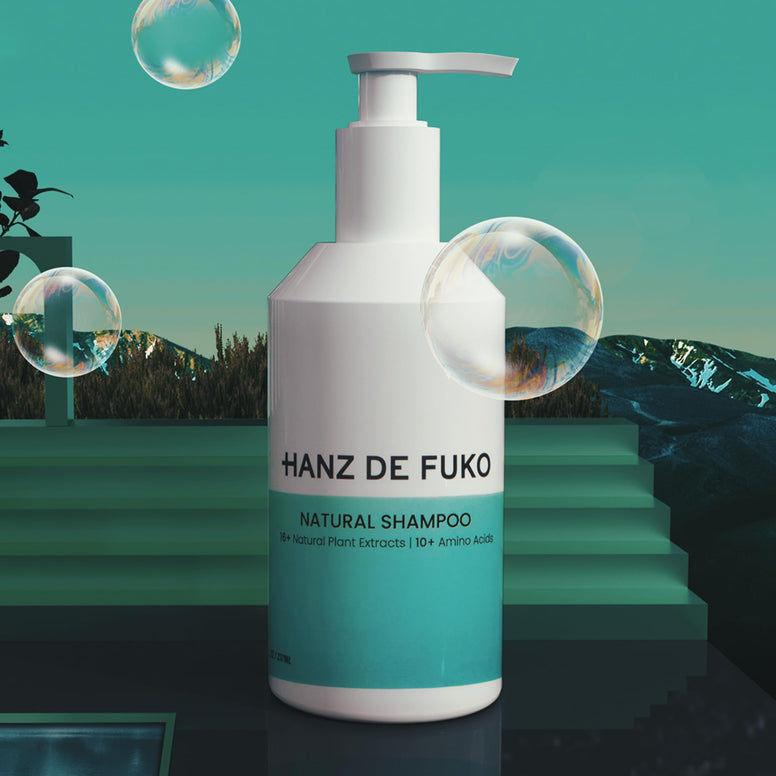 Hanz de Fuko Premium Natural Shampoo – High Performance Hair Cleanser – Sulfate and Paraben Free – Soothes Scalp Irritation – 16+ Natural Plant Extracts, 8 oz.